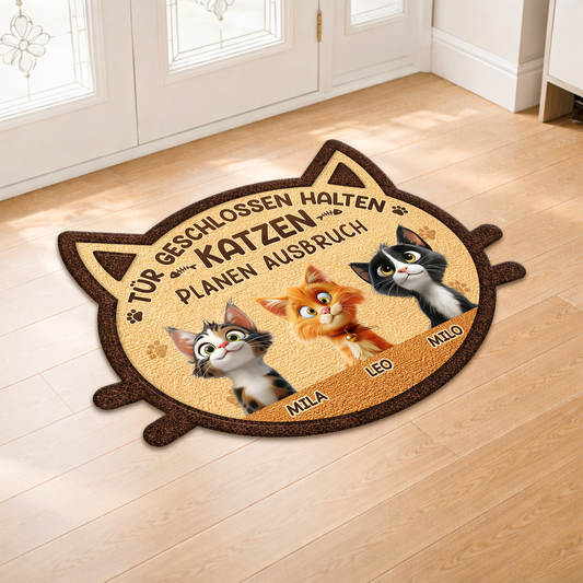 8581AGE2 tur geschlossen halten katzen planen ausbruch personalisierte geschenke katze fussmatte unregelmassige form 8581ad6qwd