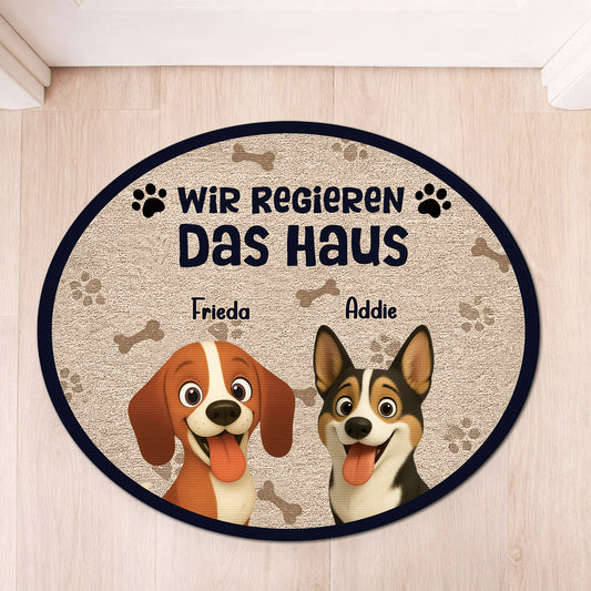 8626AGE1 ich regiere das haus personalisiertes hunde geschenk fussmatte unregelmassige form auto 8626ad8yrc