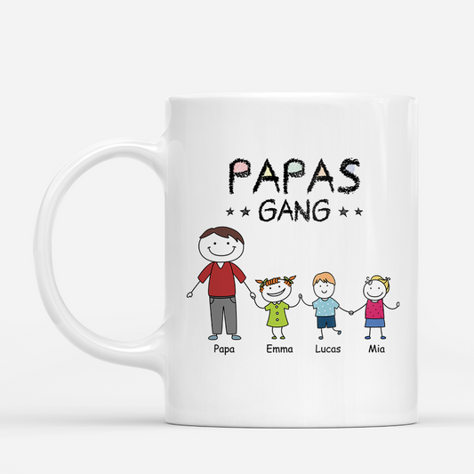 8644MGE1 papas gang stickmen personalisiertes geschenk mama papa tasse buntstifte 8644m8y5b