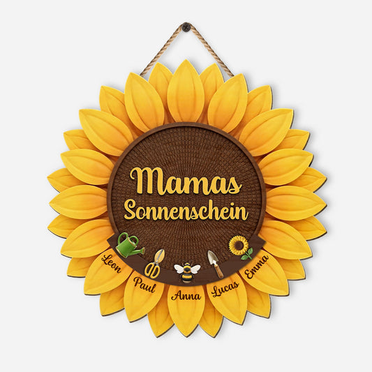 8673QGE1 mamas sonnenschein personalisiertes geschenk holzschild mama oma sonnenblumen 8673qclta