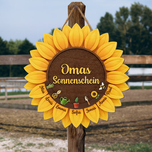 8673QGE2 mamas sonnenschein personalisiertes geschenk holzschild mama oma sonnenblumen 8673qclta