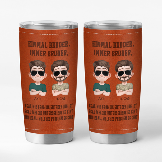 8709TGE1 3d druck effekt einmal bruder immer bruder personalisiertes geschenk thermobecher 590 ml freunde cartoon 8709taysf