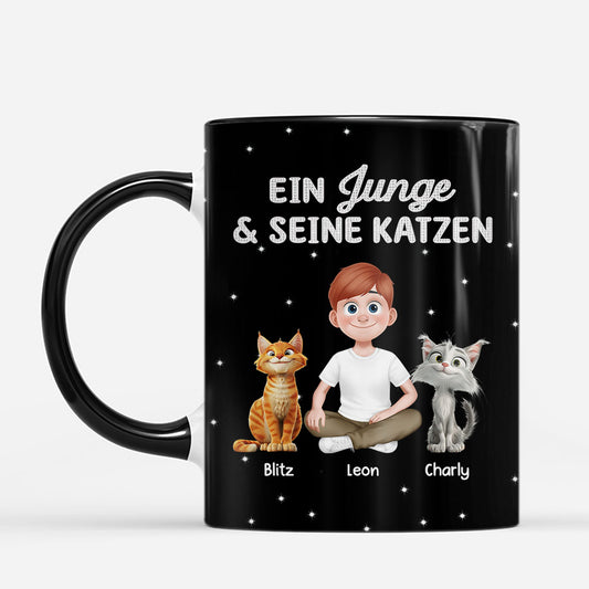 8756MGE1 eine frau ihre katze glitzer personalisierte geschenke katze tasse 8756m6psd