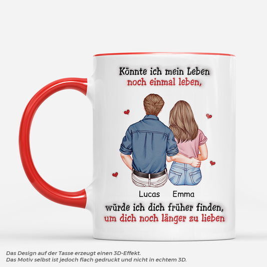 8757MGE1 wenn ich mein leben noch einmal leben durfte personalisierte paar geschenke tassen 8757m6cwg