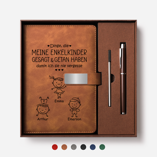 8841MGE1 dinge die meine enkelkinder gesagt getan haben personalisiertes geschenk notizbuch mit stift opa oma 8841mo3kba