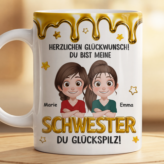 8889MGE2 herzlichen gluckwunsch du bist mein bruder personalisiertes geschenk tasse bruder schwester geschiwster 8889msfzb