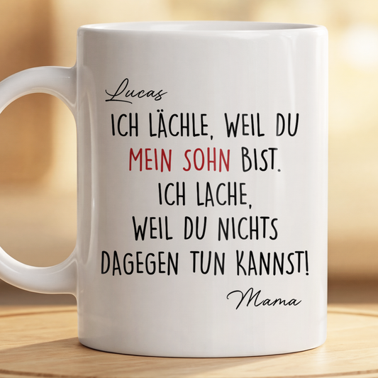 8904MGE2 ich lachele weil du meine tochter bist personalisiertes geschenk mama papa tasse 8904msc5a