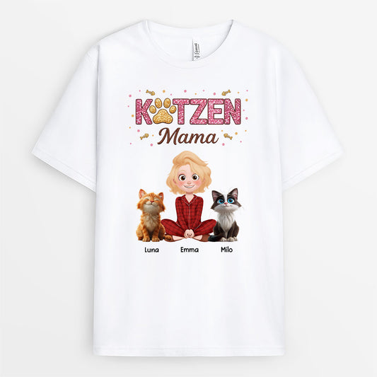 8930AGE1 katzenmama katzenpapa glitzer personalisierte geschenke katze t shirt 8930a3dld