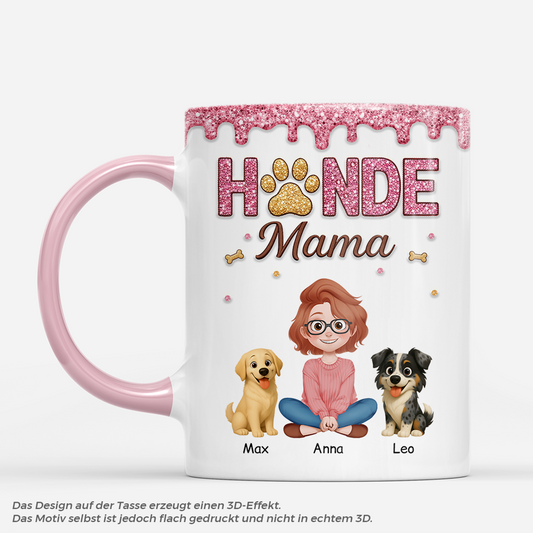 8931MGE1 3d druck effekt hundemama hundepapa glitzer personalisiertes hunde geschenk tasse 8931m3fwc