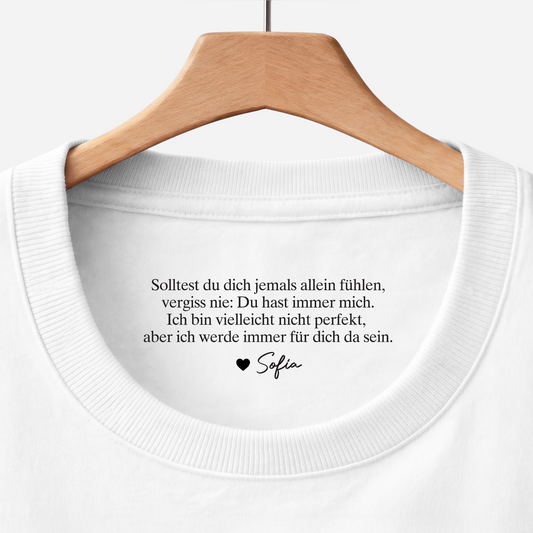 8954AGE1 du hast immer mich personalisiertes geschenk weisses t shirt nackenlabel drucken manner frauen 8954aaseca