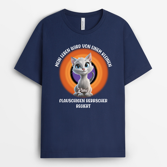 8986AGE2 mein leben wird von kleinen flauschigen herrschern regiert katzen t shirt personalisiert 8986aaqpd