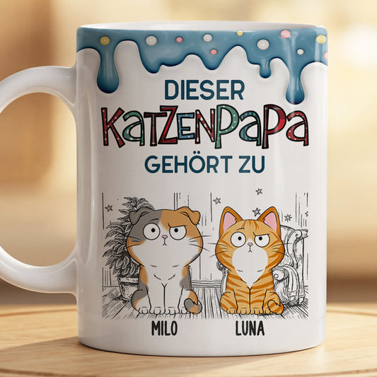 9036MGE2 3d druck effekt diese katzenmama gehort zu personalisierte geschenke katze tasse punktchenmuster 9036mafod