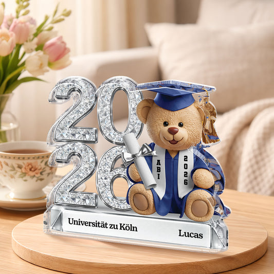 9061AGE1 abschluss teddybar personalisiertes geschenk acryl aufsteller frauen manner 9061ar6vta_1