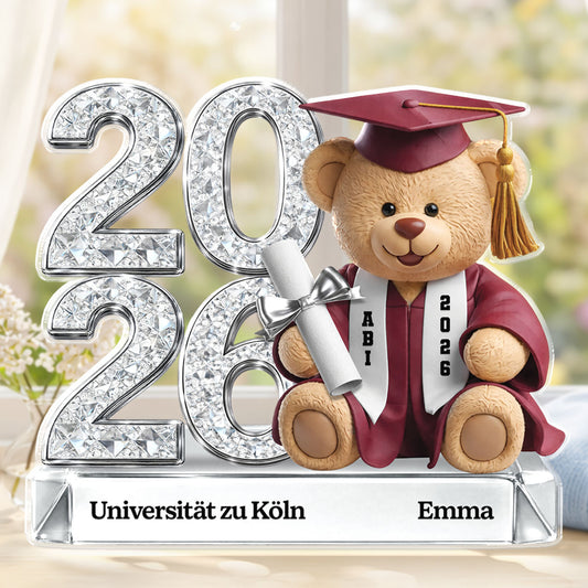 9061AGE1 abschluss teddybar personalisiertes geschenk acryl aufsteller frauen manner 9061ar6vta_2