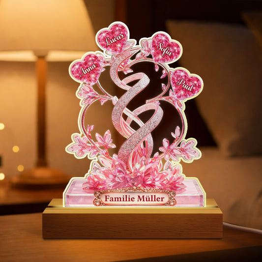9081LGE1 3d druck effekt herzen pink personalisiertes geschenk familie nachtlicht 9081l8pci