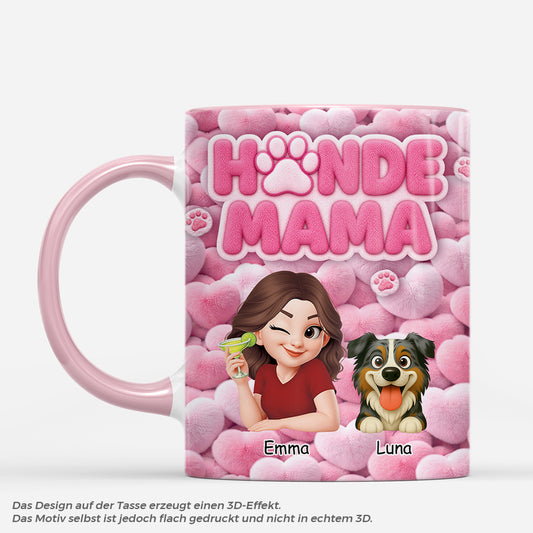 9096MGE1 3d druck effekt hundemama hundepapa personalisiertes hunde geschenk tasse pompon 9096madwc