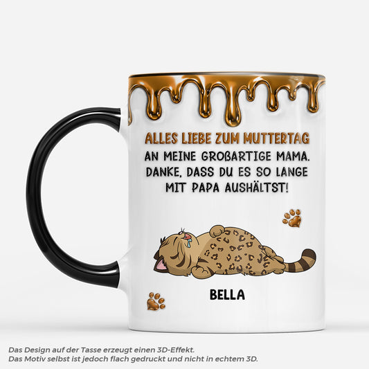 9124MGE1 3d druck effekt alles liebe zum muttertag vatertag personalisierte geschenke katze tasse braun 9124maysd