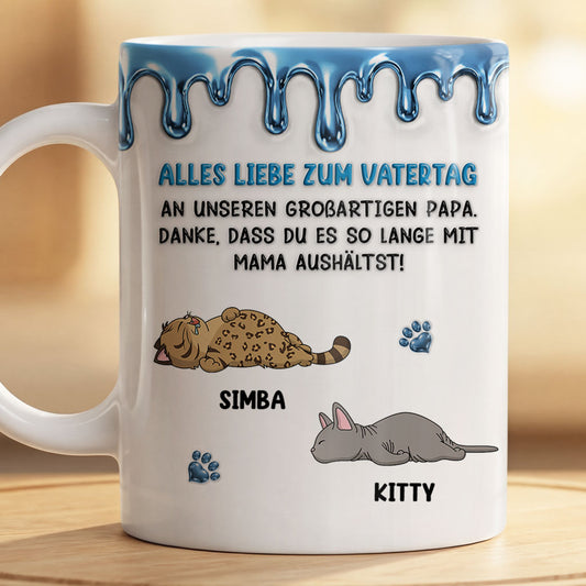 9124MGE2 3d druck effekt alles liebe zum muttertag vatertag personalisierte geschenke katze tasse braun 9124maysd