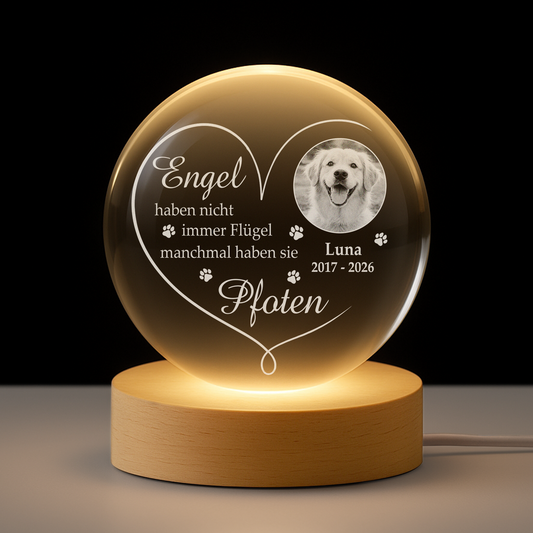 9127LGE1 engel haben nicht immer flugel manchmal haben sie pfoten personalisierte trauergeschenke kristallkugel foto hund katze 9127l3fpc_415e47e9 9905 4ca6 9721 86ecae4605d6