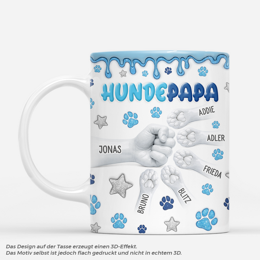 9130MGE1 3d druck effekt faustgruss pfoten personalisiertes hunde geschenk tasse 9130m6hnc