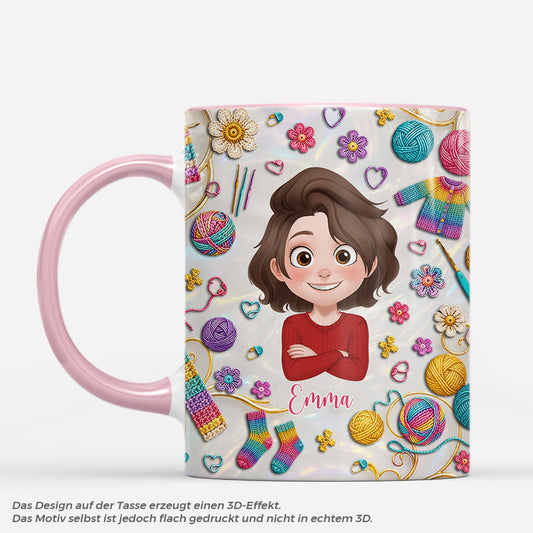 9132MGE1 3d druck effekt wolle regenbogen farbverlauf personalisierte geschenke fur frauen tasse cartoon 9132m6esa