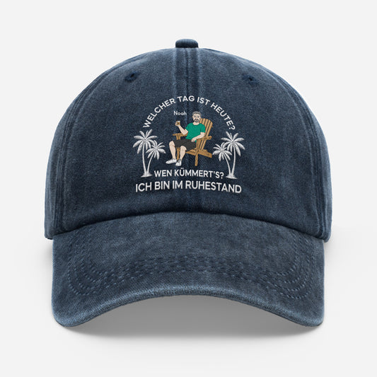 9138AGE1 welcher tag ist heute washed cap personalisiert rente manner frauen lustig 9138aj8q5b