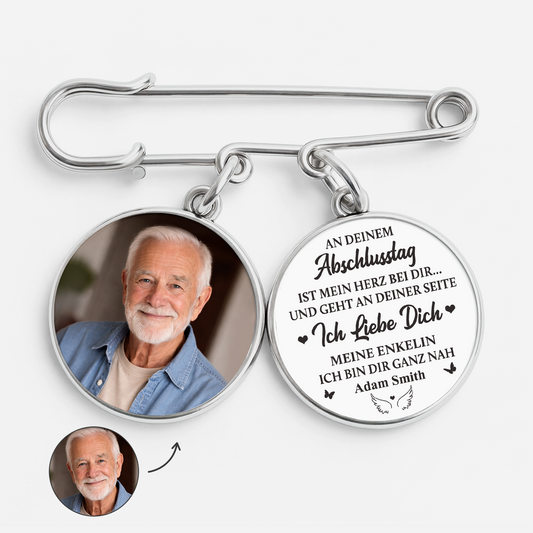 9211AGE2 an deinem abschlusstag ist mein herz bei dir personalisiertes geschenk anstecknadel charms mit foto frauen manner abschluss zur erinnerung 9211aj6dpa