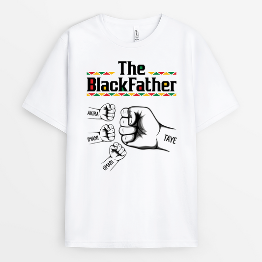 9219AGE1 the blackfather the blackmother personalisiertes geschenk mama papa shirt weiss 9219atfzb