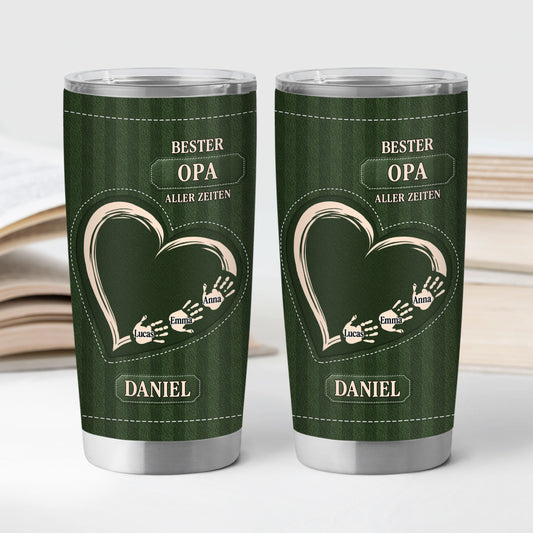 9221TGE2 3d druck effekt bester papa aller zeiten personalisiertes geschenk thermobecher 590 ml opa papa handabdruck 9221t