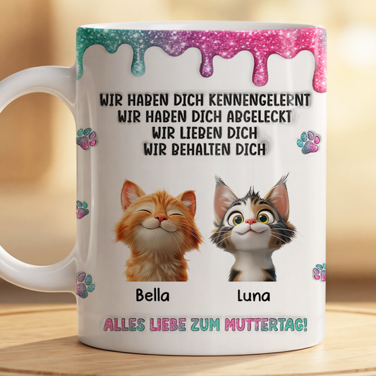 9225MGE2 3d druck effekt frohen vatertag muttertag personalisierte geschenke katze tasse drip effekt glitzer 9225m8ead