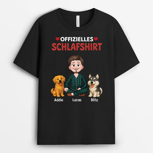 9229AGE1 offizielles schlafshirt hund personalisiertes hunde geschenk t shirt herzen 9229a3dmc