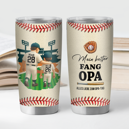 9230TGE2 3d druck effekt mein bester fang papa vatertag personalisiertes geschenk thermobecher 590 ml papa opa baseball 9230tndbb