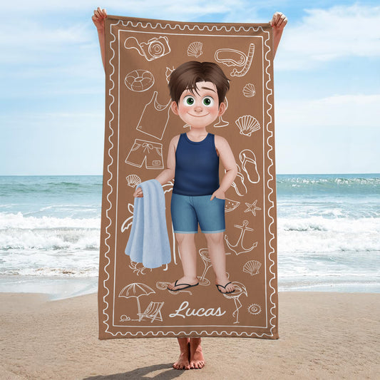 9242BGE2 name _ urlaub personalisiertes geschenk strandtuch kinder frauen manner 9242b6dza