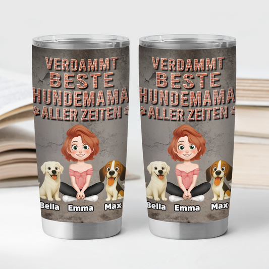 9249TGE2 3d druck effekt verdammt bester hundepapa aller zeiten personalisiertes hunde geschenk thermobecher 590 ml 9249tte1c