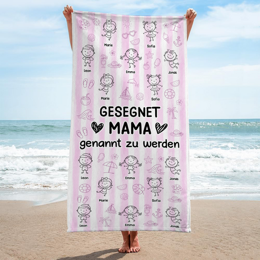 9273BGE2 gesegnet mama genannt zu werden personalisiertes geschenk strandtuch mama oma 9273bskna
