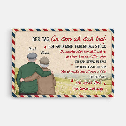 GE1 der tag an dem ich dich traf ich fand mein fehlendes stuck personalisierte leinwand paar mit foto _1