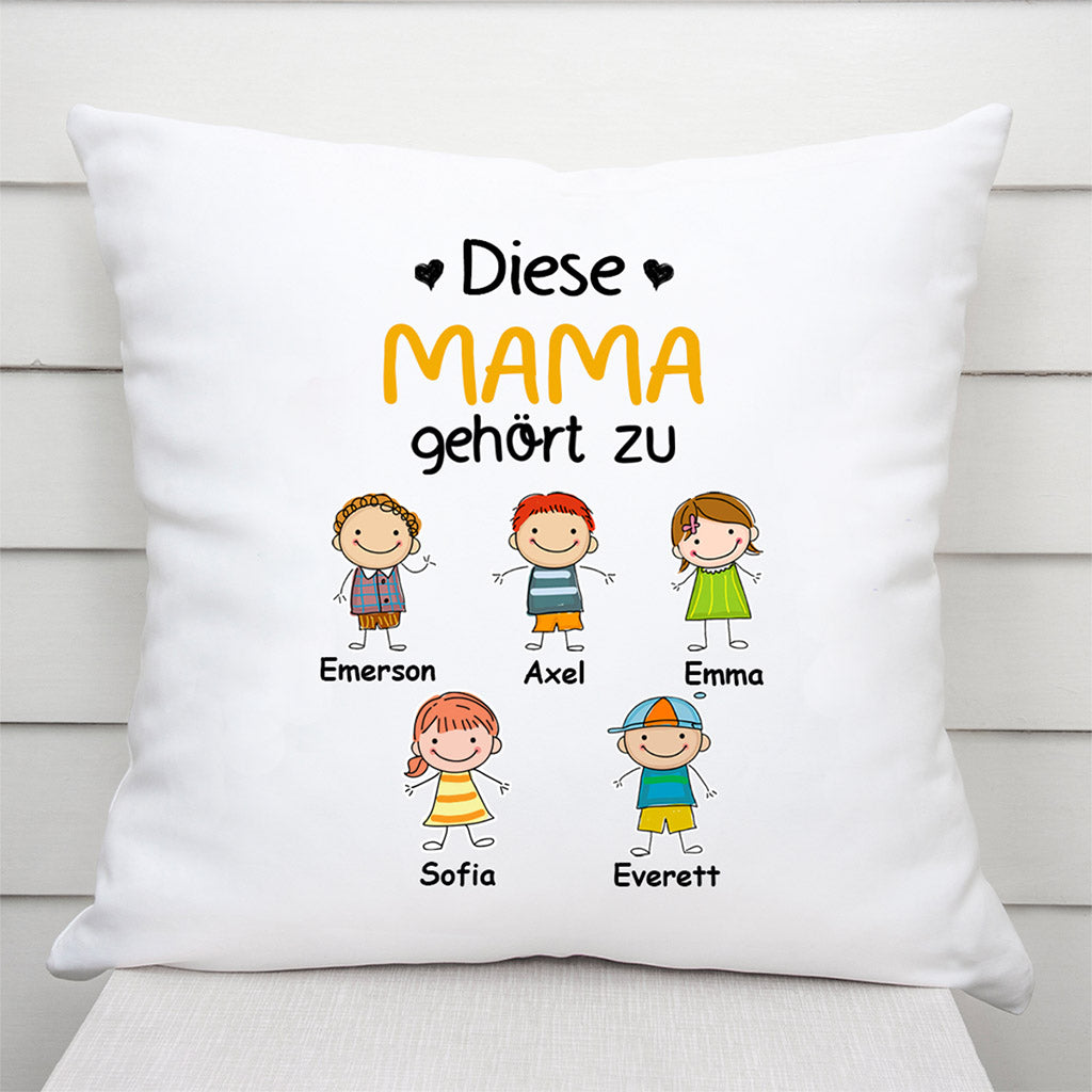 Diese Oma Mama Gehört Zu - Personalisierte Geschenke | Kissen für Oma/Mama
