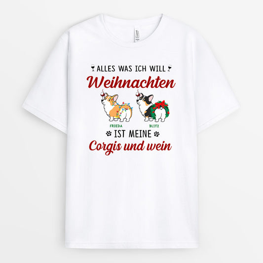 0036A010CGE2 personalisierte geschenke T Shirt hunde hundeliebhaber weihnachten