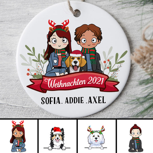 0037O040GGE1 personalisierte aufmerksamkeiten Ornament paar hundeliebhaber hunde