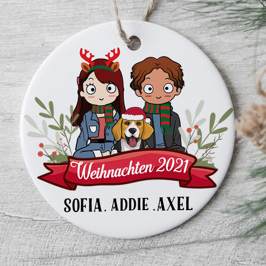 0037O040GGE2 personalisierte geschenke Ornament paar hundeliebhaber hunde