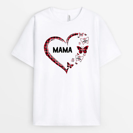 0040A030AGE2 personalisierte aufmerksamkeiten T Shirt herz oma mama blumenmuster