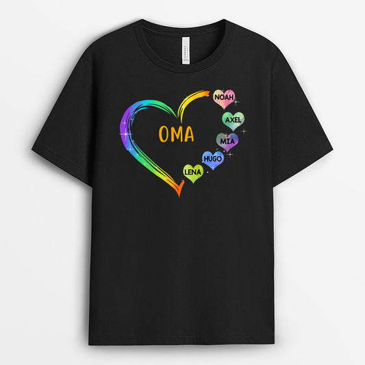 0041A030AGE1 personalisierte aufmerksamkeiten T Shirt herz oma mama
