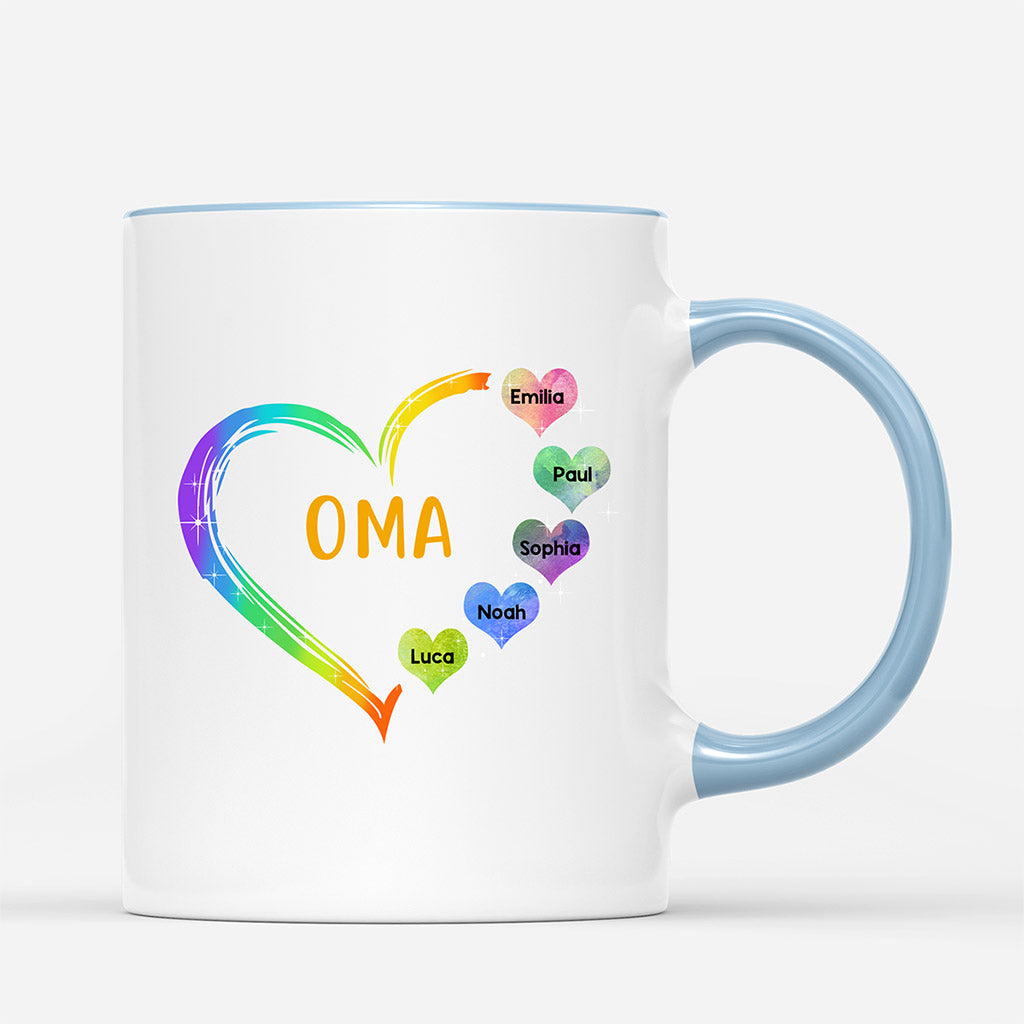Omas Herz - Personalisierte Geschenke | Tasse für Oma/Mama