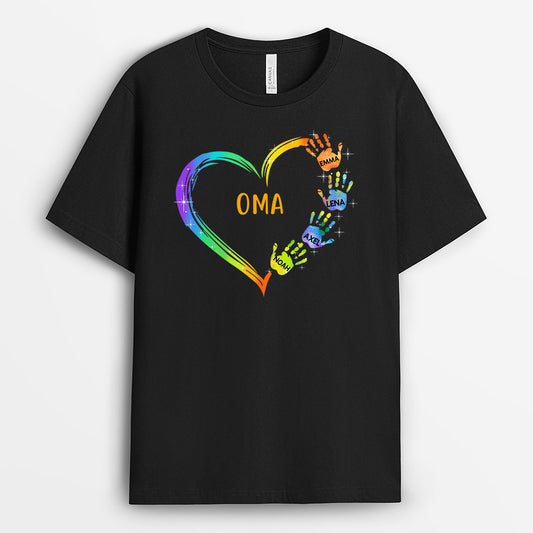 0042A030AGE2 personalisierte aufmerksamkeiten T Shirt herz oma mama