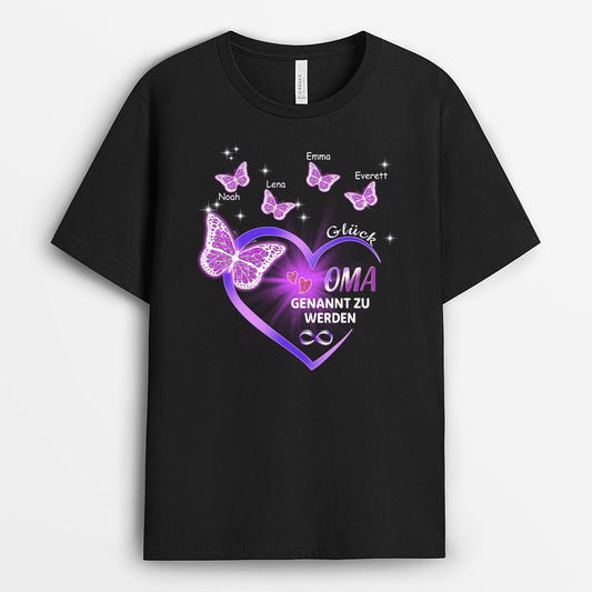 0063A010AGE1 individuelle T Shirt aufmerksamkeiten schmetterlinge oma mama herz