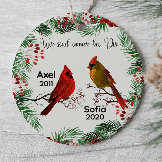 0088O040GGE1 personalisierte Ornament geschenke vogel papa mama denkmal