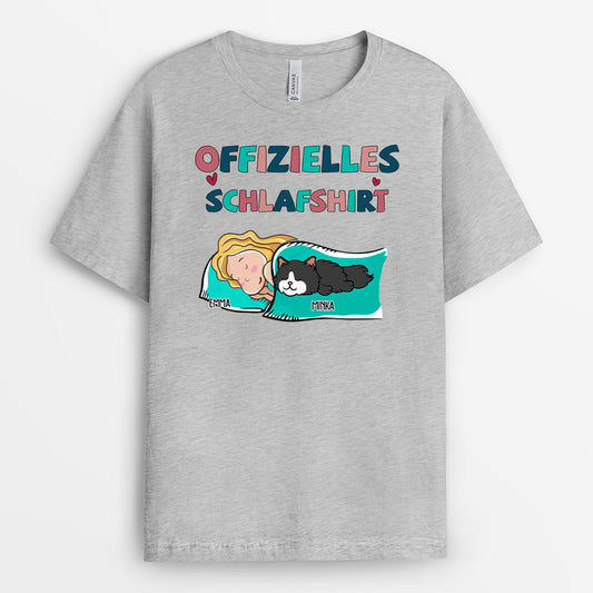 0091A010DGE2 individuelle T Shirt aufmerksamkeiten katzen katzenliebhaber schlafshirt