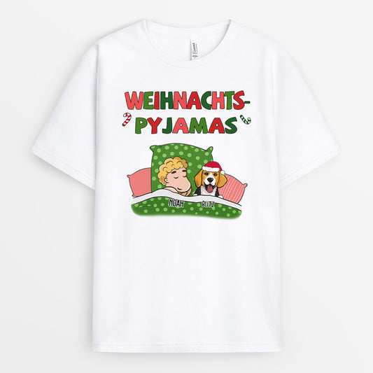 0093A010CGE2 individuelle T Shirt aufmerksamkeiten pyjamas hundeliebhaber weihnachts
