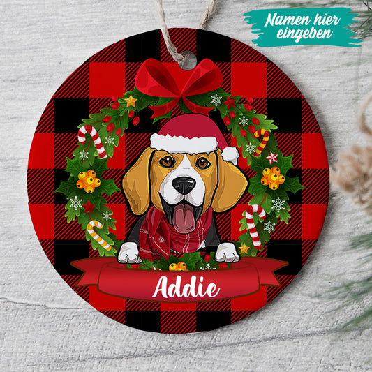 0107O040CGE2 individuelle Ornament aufmerksamkeiten hunde hundeliebhaber weihnachtskugel