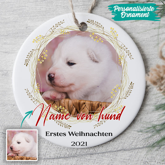 0110O040CGE2 individuelle Ornament aufmerksamkeiten hunde hundeliebhaber weihnachtskugel